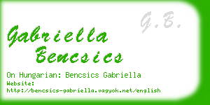 gabriella bencsics business card